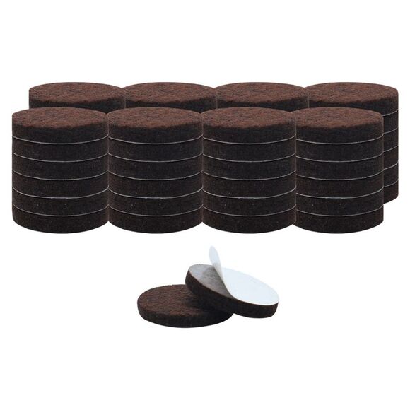 3/4" Self-stick Round Non-slip Felt Pads Floors Protect Brown 50 Pack - Picture 1 of 6